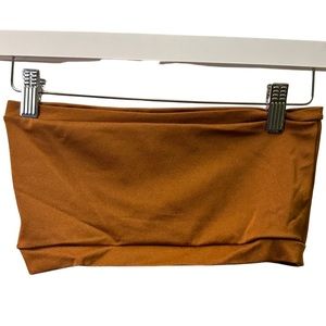 Onzie Women's Bandeau Top in Rich Brown/Bronze Hot Yoga